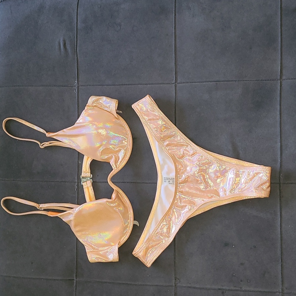 SHEIN swimming  bikini 👙 set/ size S/ Color orange/ Peach 🍑 pearly